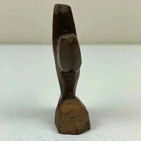 Handcarved Ironwood Saguaro Cactus Figurine Sculpture 2" Tall Mini Small Brown - Picture 3 of 10